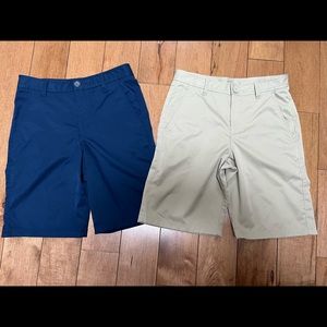 2 pairs of Underarmour Boys size 14 golf shorts